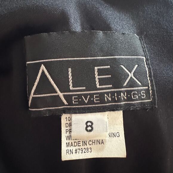 Vintage Alex Evenings Black Beaded Slip Y2K 90’s Dress Sz 8 Asymmetrical - Picture 9 of 15